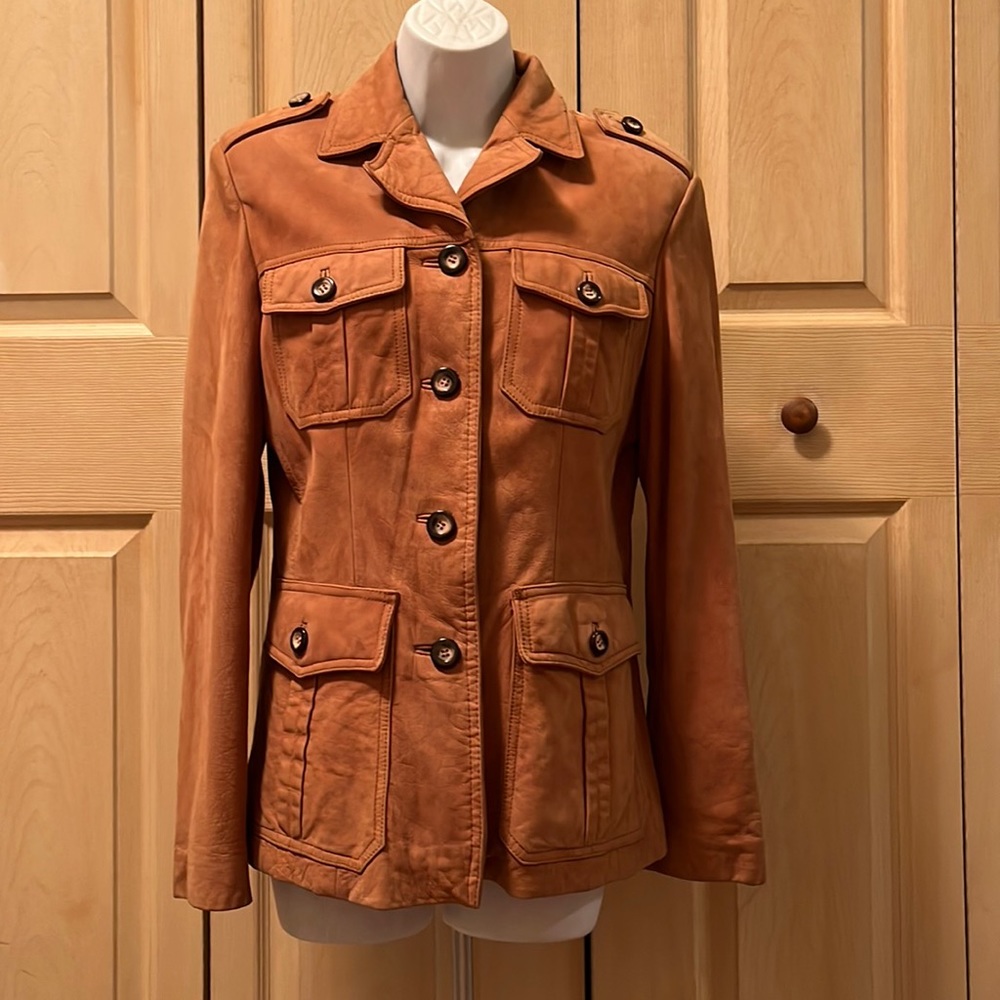 Vintage GEORGETOWN LEATHER DESIGN Button Down Blazer Jacket S